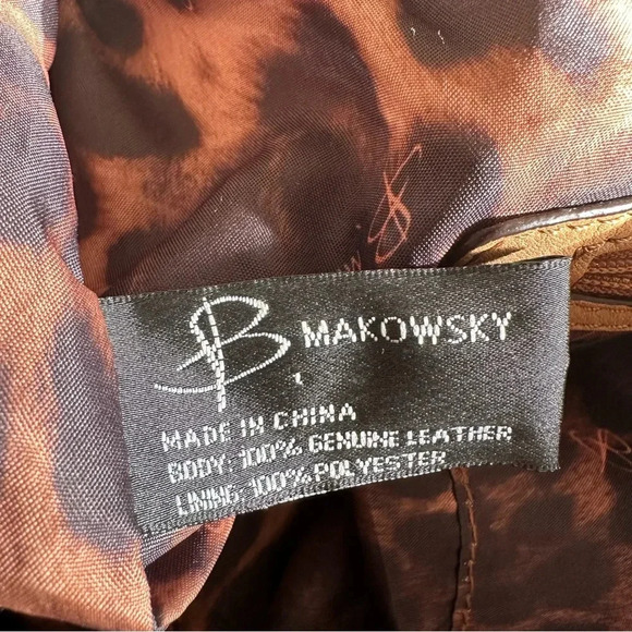 B. Makowsky Tan Leather Shoulder Bag - Picture 10 of 12